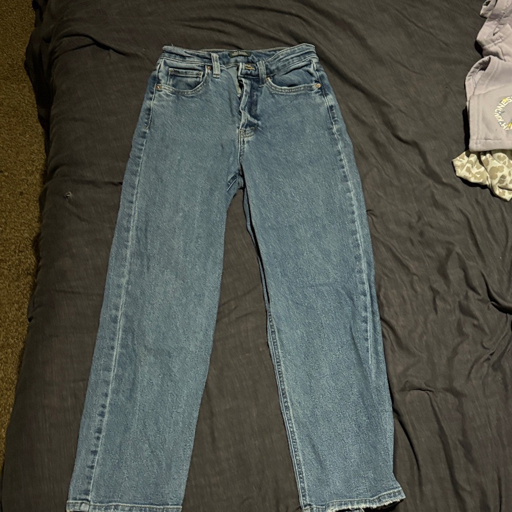 high rise straight leg jeans